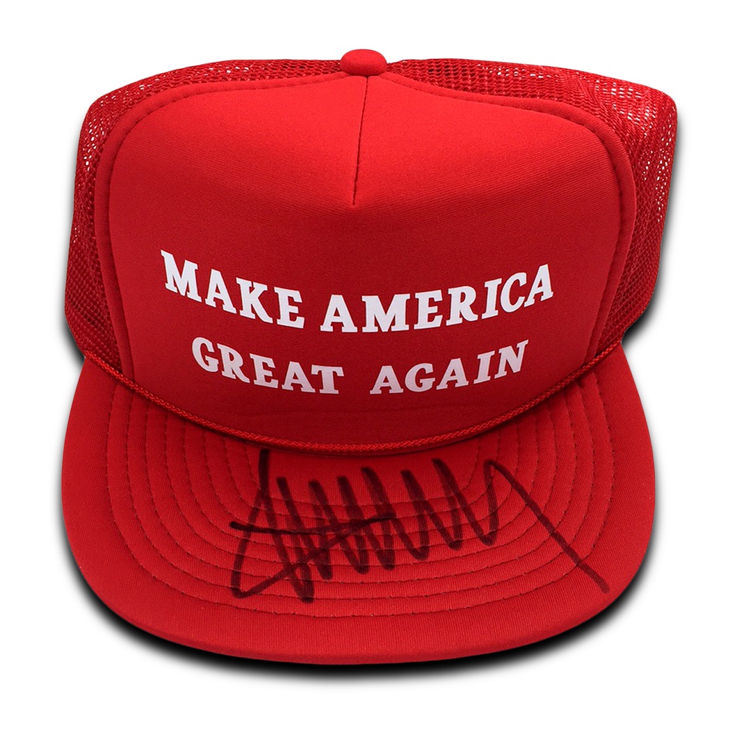 trump autographed hat
