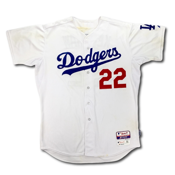 Clayton Kershaw 2015 Los Angeles Dodgers Game Used Home Jersey - Dominating 101st Win! (MLB Auth)