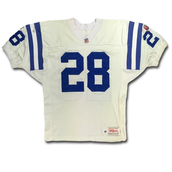 Marshall Faulk 1995 Indianapolis Colts Game Used Road Jersey - 4 games (Photomatch & Repairs)