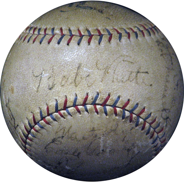 Babe Ruth & Lou Gehrig 1929 Yankees Team Signed Baseball - 19 Signatures (JSA LOA)