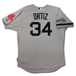 David Ortiz 2012 Boston Red Sox Game Issued/Used Grey Road Jersey - Solid Use (MLB Holo)