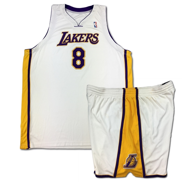 Kobe Bryant 2005-06 Los Angeles Lakers Game Used #8 Jersey & Shorts - Sunday Alternate (DC Sports LOA)