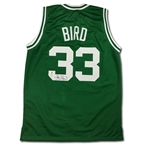 Larry Bird Signed Boston Celtics Green Road Jersey (Beckett COA, Bird Holo)