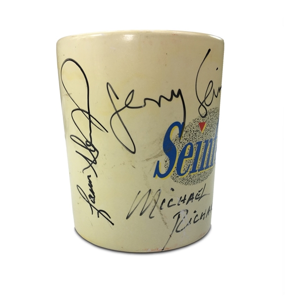 Seinfeld TV Show Cast Signed Coffee Mug - Jerry Seinfeld - 4 Signatures (JSA)