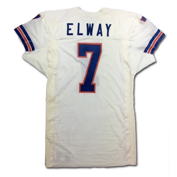 John Elway 1988 Denver Broncos Game Used Road Jersey - Repairs - Photo Matched! (Meigray LOA)