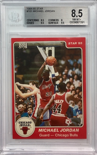 Michael Jordan 1984-85 Star #101 Rookie Card - Graded BGS 8.5 - with two 9.5 Subgrades