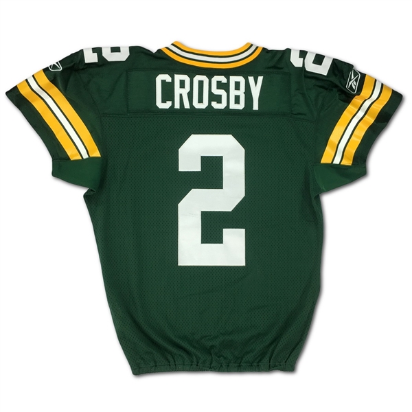Mason Crosby 2011 Green Bay Packers Game Used Home Jersey - Unwashed (Packers LOA)