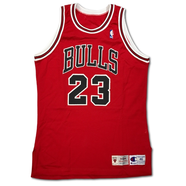 Michael Jordan 1995-96 Chicago Bulls Game Used Red/Road Jersey – 72-10 Season, 4th NBA Title (Miedema LOA) 