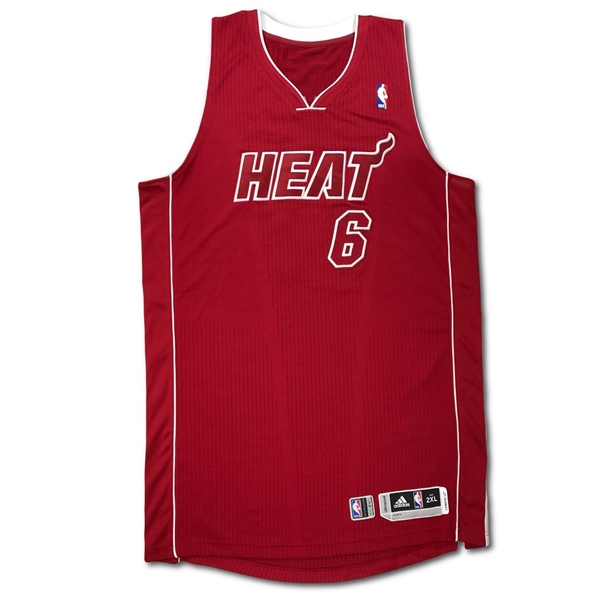 LeBron James 2013-14 Miami Heat Game Used Alternate Red Jersey (Miedema LOA)