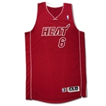 LeBron James 2013-14 Miami Heat Game Used Alternate Red Jersey (Miedema LOA)