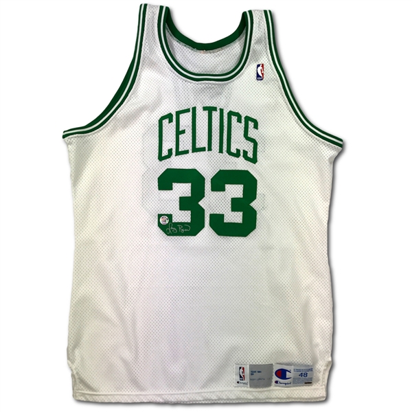Larry Bird 1991-92 Boston Celtics Game Used & Signed Jersey - Final Season (Bird Hologram,PSA)