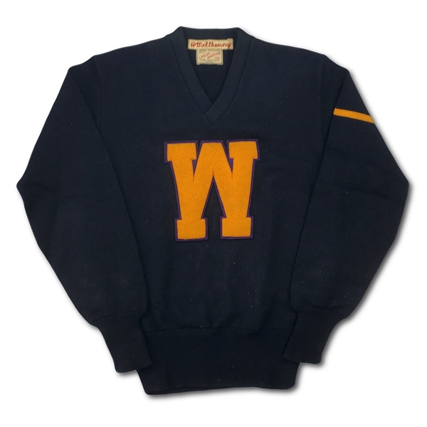 1948 Hugh McElhenny University of Washington Letterman Sweater (MEARS, McElhenny LOA)