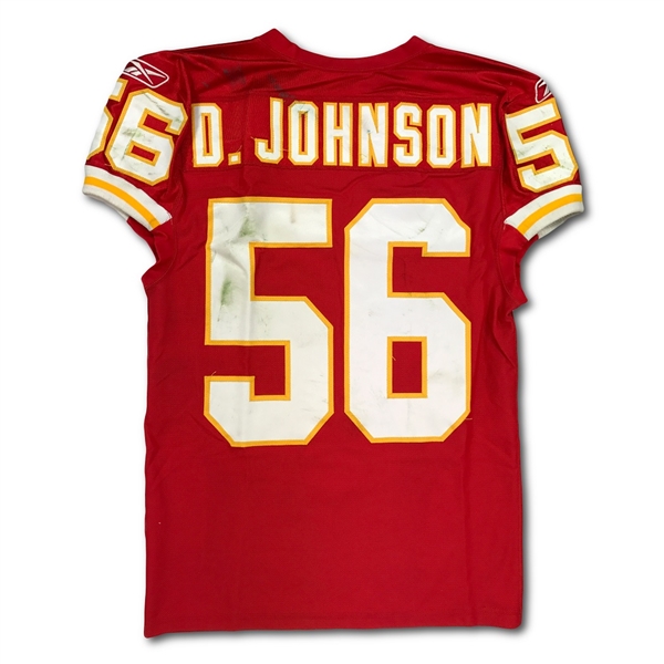 Derrick Johnson 11/6/2011 Kansas City Chiefs Game Used Home Jersey - Photo Match, Unwashed (Chiefs COA)
