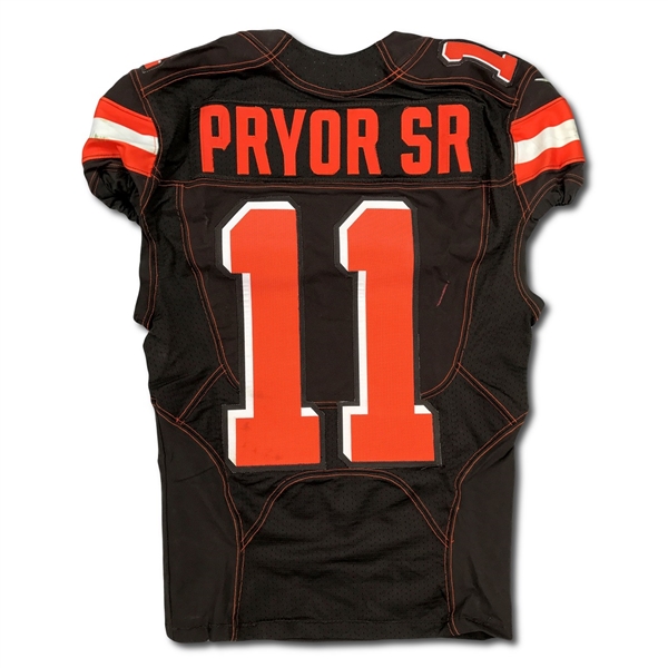 Terrelle Pryor Sr. 10/9/2016 Cleveland Browns Game Used Home Jersey - Photo Matched (RGU,NFL/PSA COA)