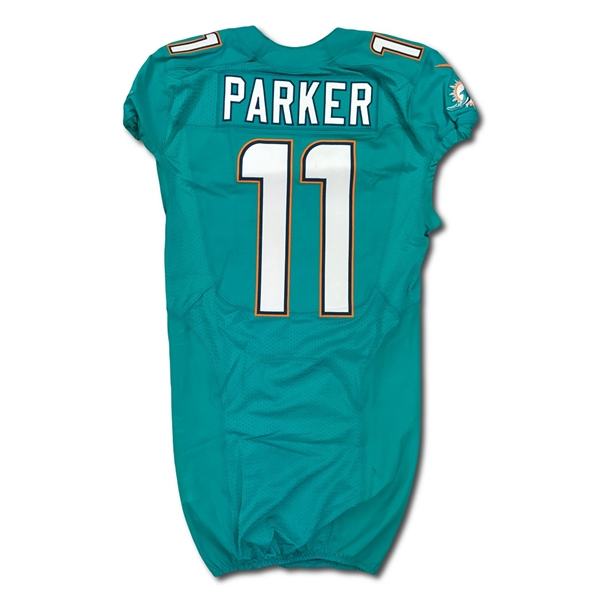 Devante Parker 10/4/2015 Miami Dolphins Game Used Home Jersey - 50th Patch (NFL/PSA COA)