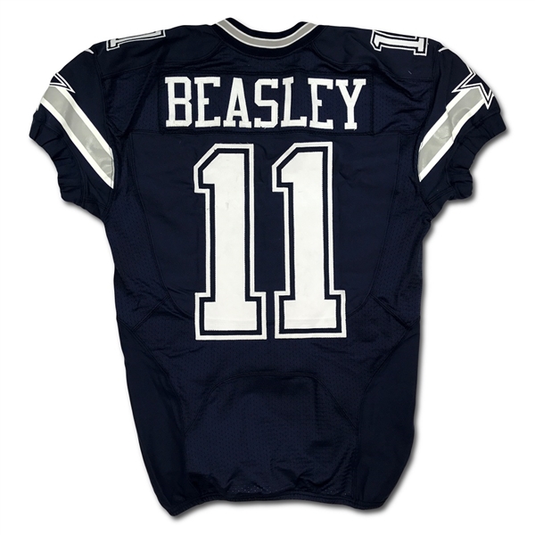 Cole Beasley 10/4/2015 Dallas Cowboys Game Used Navy Jersey - Photo Matched (PSA/DNA,RGU LOA)