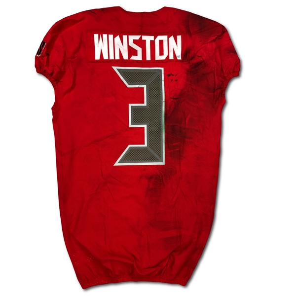 Jameis Winston 11/3/2016 Tampa Bay Buccaneers Game Used Jersey - 261 Yards, 3 TDs! - Photo Matched (RGU LOA)