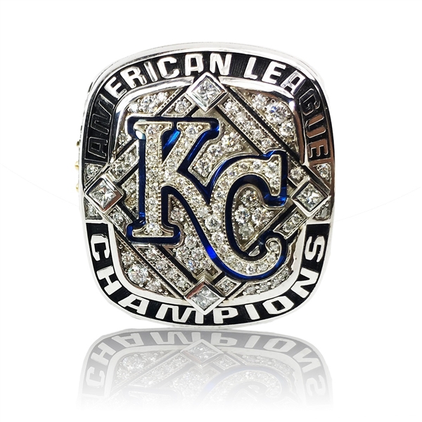 2014 Kansas City Royals American League Champions 10K White Gold Diamond Staff Ring w/Orig. Box