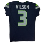 Russell Wilson 2015-2016 Seattle Seahawks Game Used Home Jersey - Incredible Wear, Repairs