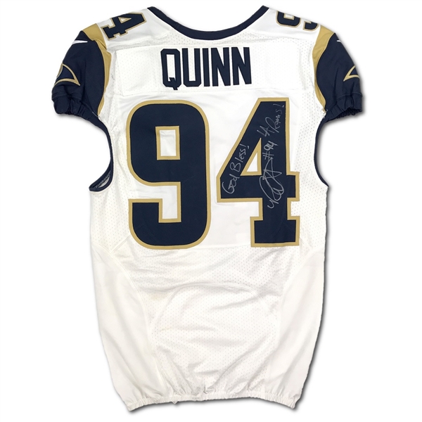 Robert Quinn 8/13/2016 Los Angeles Rams Game Used & Signed Road Jersey - Photo Matched (RGU LOA)