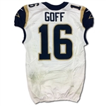 Jared Goff 12/11/2016 Los Angeles Rams Game Used & Signed Rookie Jersey - Photo Matched (RGU LOA)