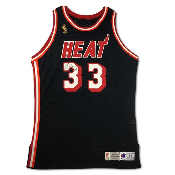 Alonzo Mourning 1996-97 Miami Heat Game Used & Signed Road Jersey (Miedema LOA)