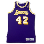 James Worthy 2/24/1993 Los Angeles Lakers Game Used & Signed Road Jersey - Photo Matched (JSA,RGU LOA)