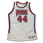 Derrick Coleman 1991-92 New Jersey Nets Game Used Home Jersey - Photo Matched (RGU LOA)