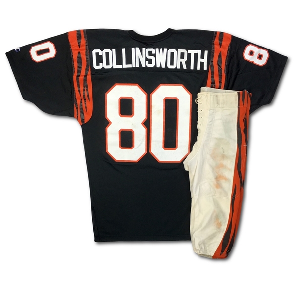 Cris Collinsworth 1980s Cincinnati Bengals Game Worn Home Jersey & Pants - Full Uniform, Great Use