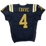 Brett Favre 10/12/2008 New York Jets Game Used Throwback Jersey - Photo Matched, Rare Style (Jets LOA)