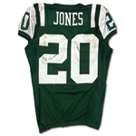 Thomas Jones 12/20/2009 New York Jets Game Used Home Jersey - Photo Matched, Unwashed (RGU, Jets LOA)