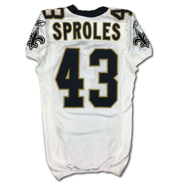 Darren Sproles 12/11/2011 New Orleans Saints Game Used Jersey - Photo Matched, Repairs (RGU LOA)