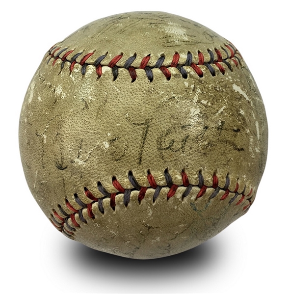1932 New York Yankees Team Signed OAL Baseball - Babe Ruth & Lou Gehrig - World Champions! - 23 Signatures Total! (PSA LOA)