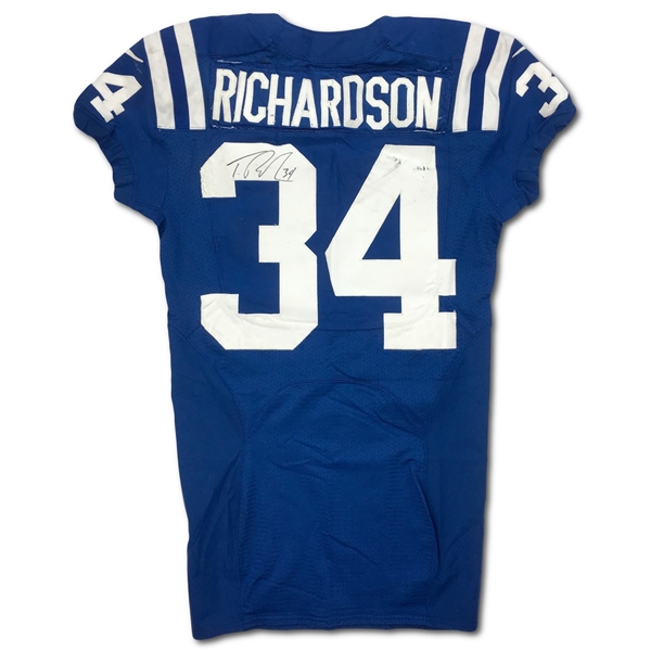 Trent Richardson 10/5/2014 Indianapolis Colts Game Used & Signed Jersey - Photo Matched to 4 Games (NFL/PSA COA)