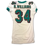 Ricky Williams 12/21/2002 Miami Dolphins Game Used & Signed Road Jersey - Photo Matched, Unwashed