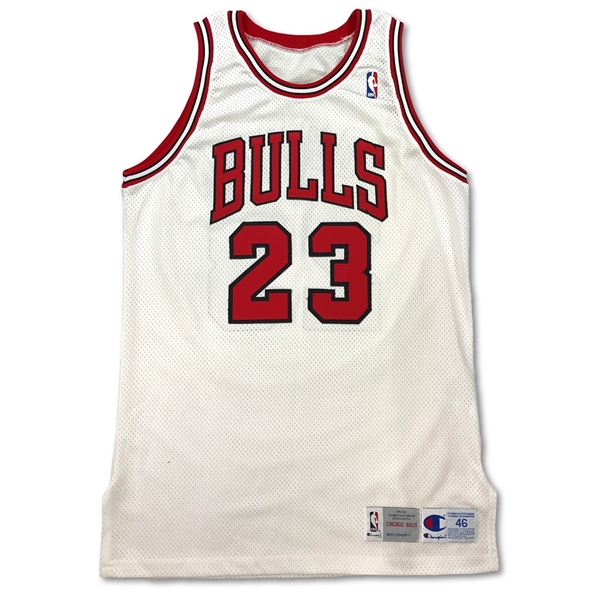 Michael Jordan 1992-93 Chicago Bulls Game Used Home Jersey - Solid Wear (Meza LOA)