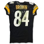 Antonio Brown 12/21/2014 Pittsburgh Steelers Game Used Home Jersey - Hammered, Touchdown, Photo Matched (RGU LOA)