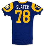 Jackie Slater 1989 Los Angeles Rams Game Used & Signed Home Jersey - Repairs
