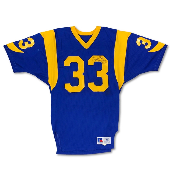 Charles White 1987 Los Angeles Rams Game Used & Signed Home Jersey - Rushing Title Season, 79 Heisman Winner