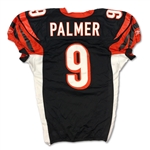 Carson Palmer 12/27/2009 Cincinnati Bengals Game Used Home Jersey - Unwashed, Photo Matched (RGU LOA)