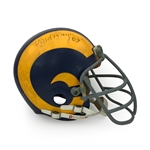 Fred Dryer Circa 1970s Los Angeles Rams Game Used & Twice Signed Helmet - Excellent Example & Great Use (JSA LOA)