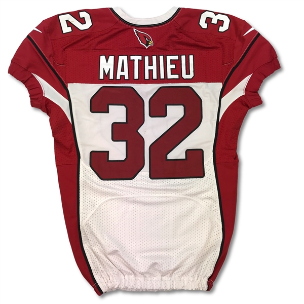 Tyrann Mathieu 10/5/2014 Game Used Arizona Cardinals Road Jersey - Photo Matched (NFL Auctions)
