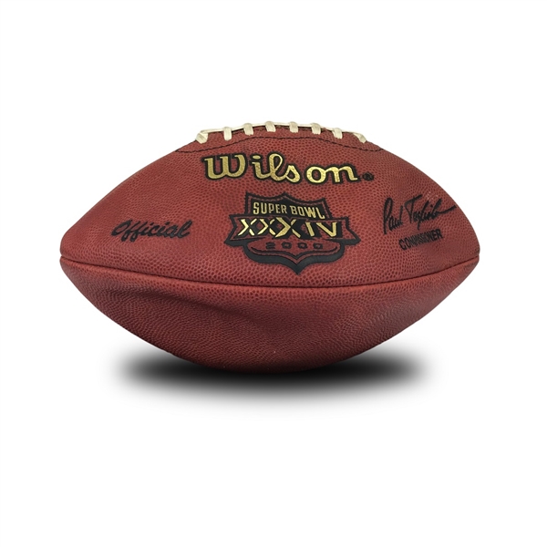 (2) 2000 Super Bowl XXXIV Game Used Footballs - Rams vs Titans - Warner MVP
