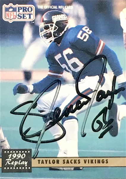 Lawrence Taylor & Earl Campbell Signed Football Card Autograph Lot of 2