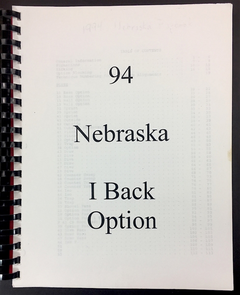 94 Nebraska Cornhuskers & 95 Florida Gators Offensive NCAA Football Playbooks - Lot of 2