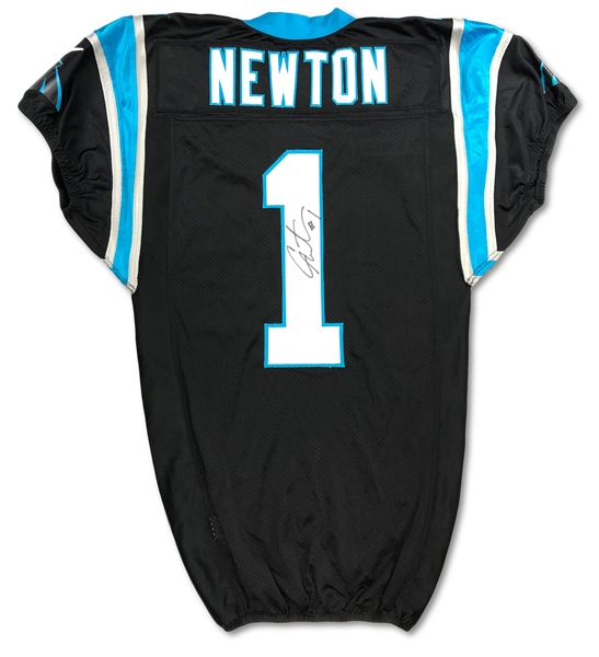 Cam Newton 11/8/15 Carolina Panthers Game Used Jersey - 4 TDs!, Repair, MVP Season, Photo Matched, Camo Patch (RGU)