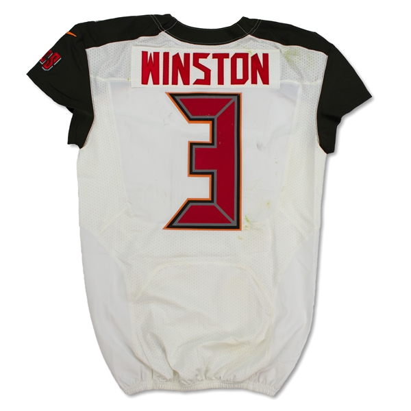 Jameis Winston 10/15/17 Tampa Bay Buccaneers Game Used Jersey - Photo Matched, BCA Patch (RGU) 