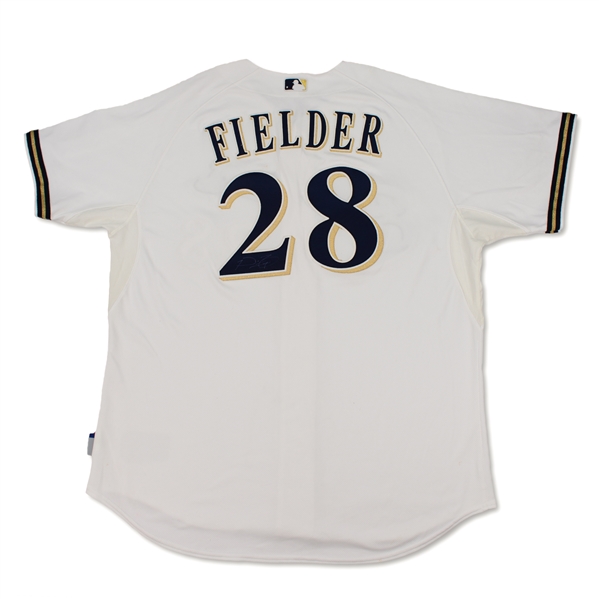 Prince Fielder Milwaukee Brewers Game Used & Signed Jersey (Schneider Collection)