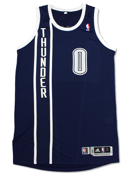 Russell Westbrook 2013-14 Oklahoma State Thunder Team Issued Retro Jersey (Miedema LOA)