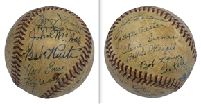 1946 Detroit Tigers Team Signed OAL Baseball w/Babe Ruth Bold Autograph & Program (PSA LOA)